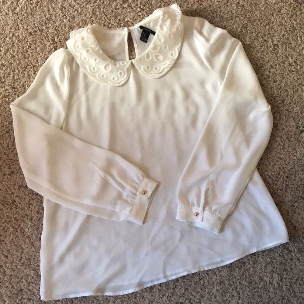 Forever 21 Long Sleeved Blouse w/ Feminine Collar